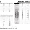 Таблица с размери пижами