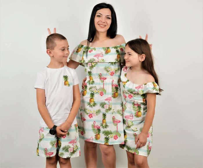 Рокли Мама и Бебе с Фламинго