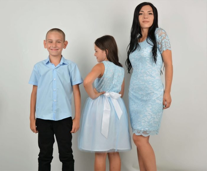 Сини Рокли Мама и Аз с дантела и тюл