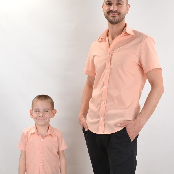 еднакви ризи за мъж и дете цвят праскова еднакви ризи за мъж и дете цвят праскова