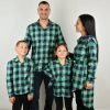 карирани ризи за цялото семейство зелено каре