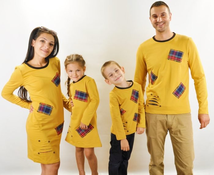 комплект мама татко и аз в цвят горчица комплект мама татко и аз в цвят горчица