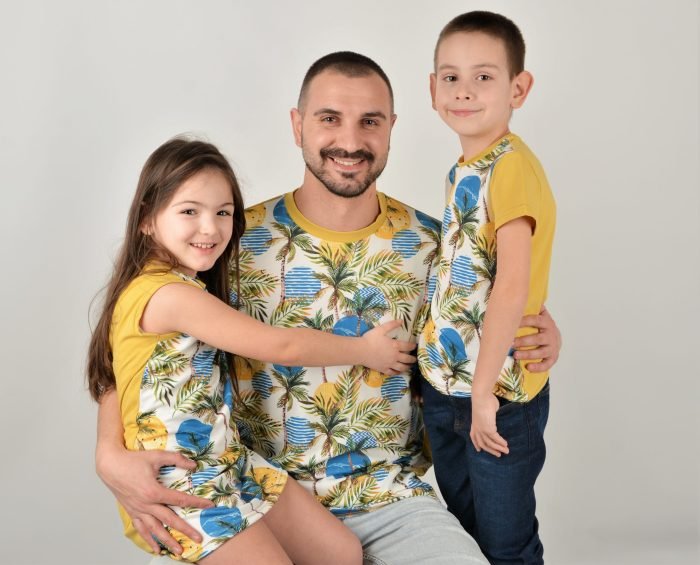 тениски с палми за баща и син