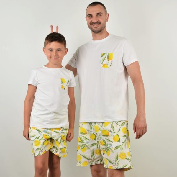 Matching Shorts Father Son Lemon