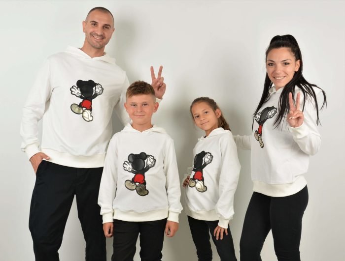 Еднакви Суичъри за Цялото Семейство Мики Маус Суичър в бяло MOST WANTED