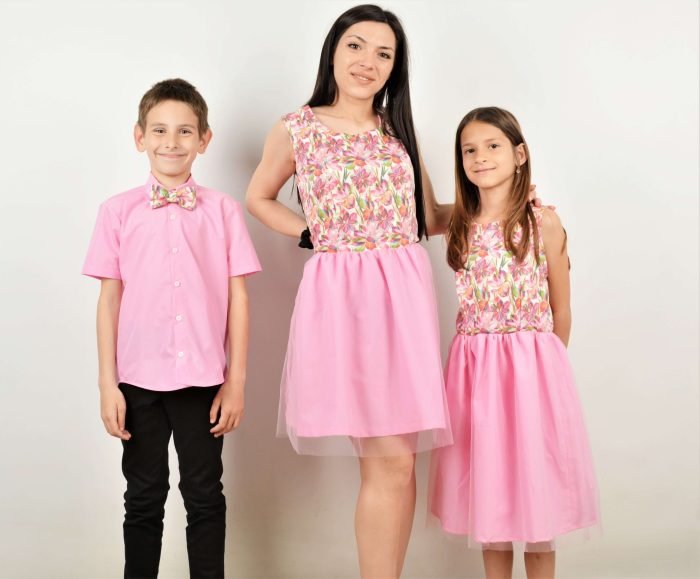 Розови Рокли Мама и Бебе