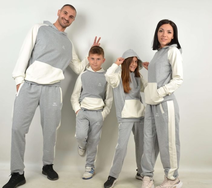 Спортни Екипи за Цялото Семейство Спортен екип в сиво и бяло