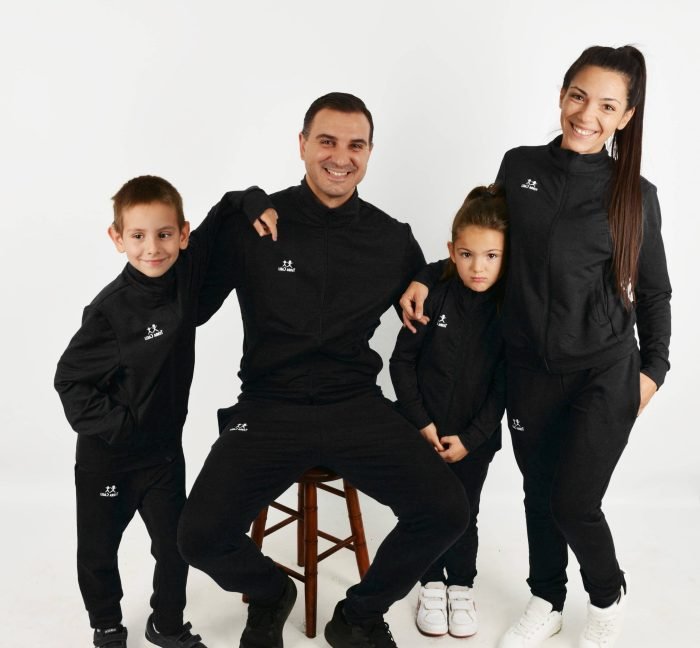 еднакви дрехи за семейство Спортен екип с горнище с цип в черно