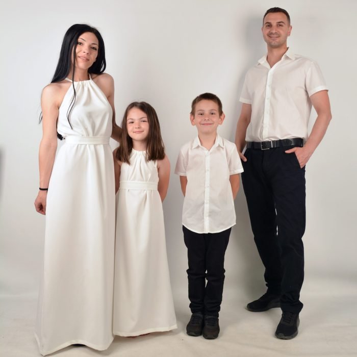 Официални дълги рокли Мама и Аз в бяло