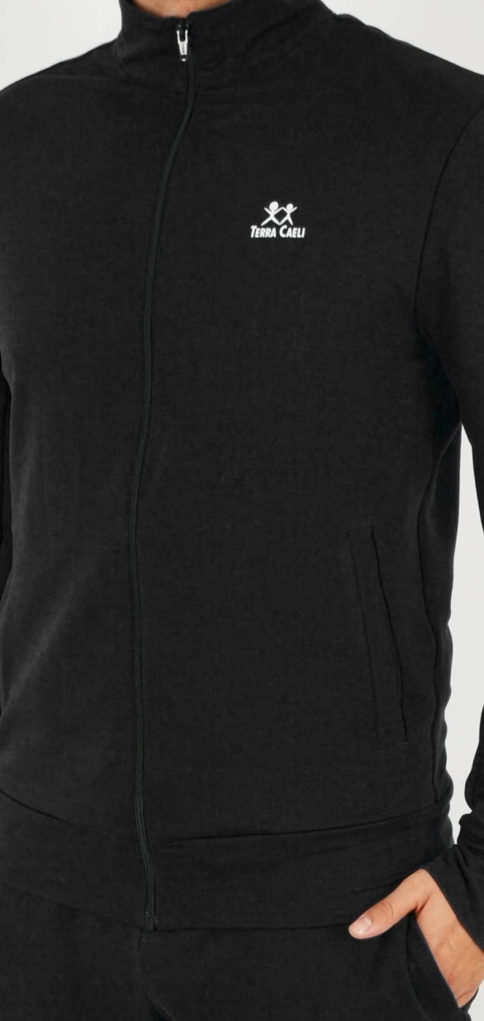 спортни екипи за семейство Спортен екип с горнище с цип в черно