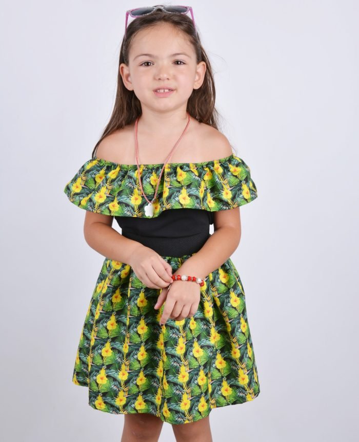 Детски сет сатенена пола и топ 116-122