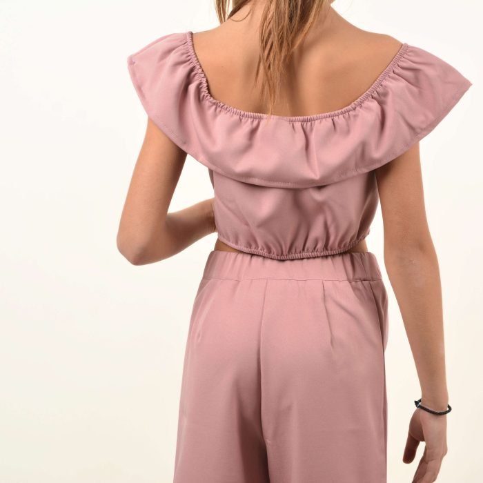 Рокля Пепел от Рози Панталон и кроп топ пепел от рози