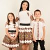 Детска риза с етно мотив РОДИНА в бяло с къс ръкав
