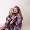 Детска сатенена пижама пепел от рози - комплект с дамски модел